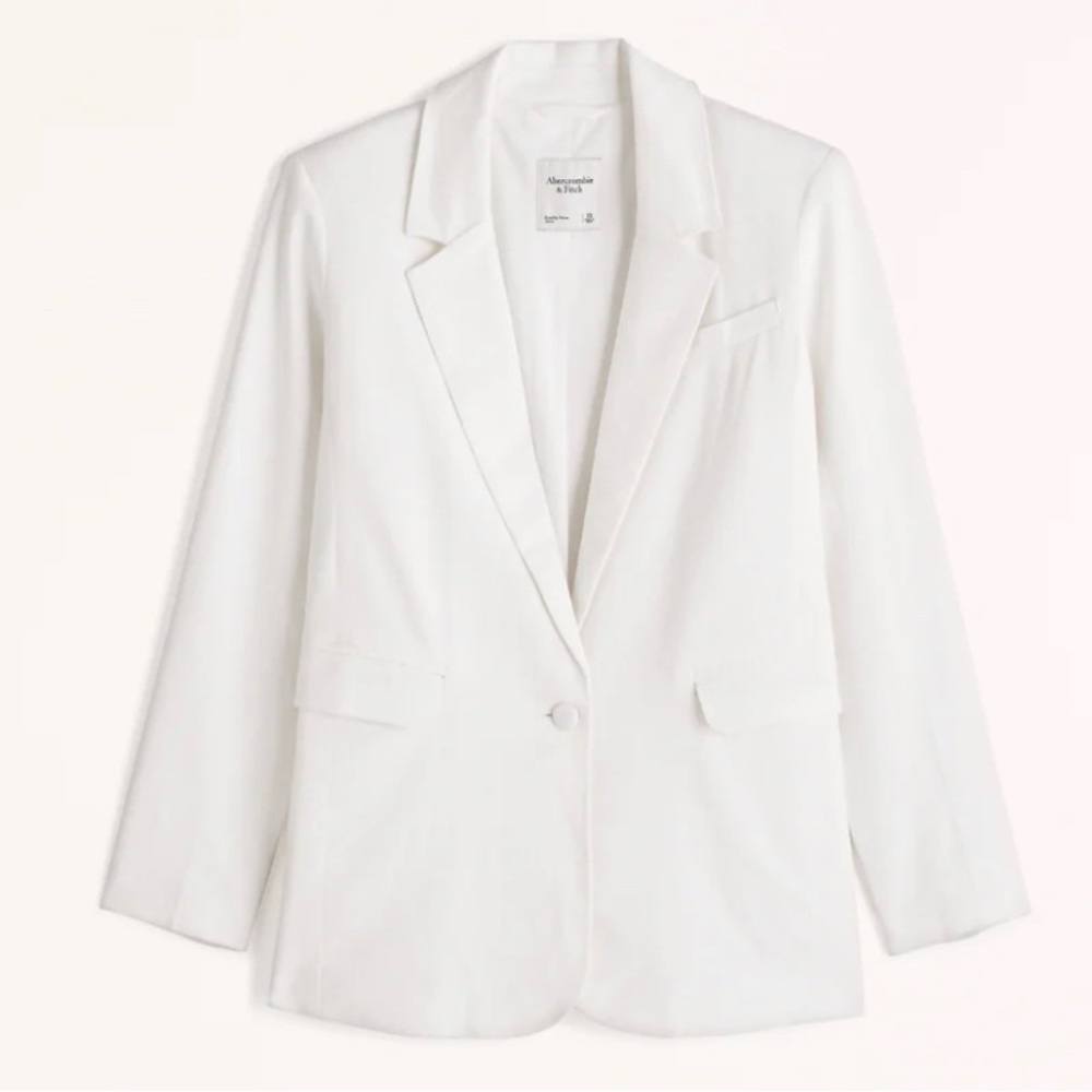 Abercrombie & Fitch White Linen Blend Blazer Sz XL